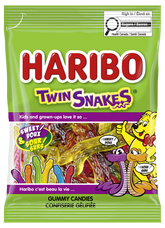 Haribo Twin Snakes Gummy Candy 150g – Official Canada Packaging