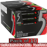 5 GUM Watermelon-Prism Electric Flavour Sugar-Free Chewing Gum – 15 Sticks – Pack of 10