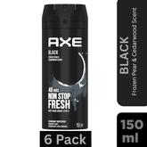 AXE Black Deodorant Body Spray for Men Pack of 6 – Frozen Pear & Cedarwood Scent – 150ml Can