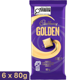 Cadbury Golden Caramelized White Chocolate Bar — Pack of 6 × 80g
