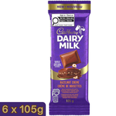 Cadbury Dairy Milk Hazelnut Crème Milk Chocolate Bar — Pack of 6 × 105g