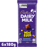Cadbury Dairy Milk Mini Eggs Milk Chocolate Bar — Pack of 6 × 180g