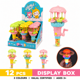 Dream Spinning Carousel Light Up Candy Toy, 3 Colours, Halal, 12 Piece Display Box