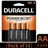 Duracell Coppertop AA Alkaline Batteries – 4-Count Pack (14 Packs) – Long-Lasting Double A Batteries