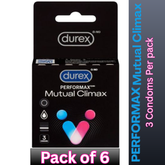 Durex Performax Mutual Climax Condoms – 3 Condoms per Pack (Pack of 6)