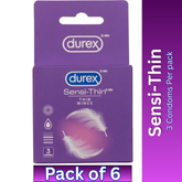 Durex Sensi-Thin Ultra Thin Condoms 3 Condoms per pack (Pack of 6)