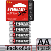 Eveready Super Heavy Duty AA Carbon Zinc Batteries 24 Pack Bulk – 96 Cells