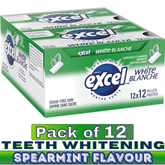 EXCEL White Spearmint Sugar-Free Chewing Gum – Teeth Whitening – 12 Packs (12 Pieces Each) | Sugar-Free Chewing Gum