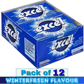 EXCEL Winterfresh Flavoured Sugar-Free Gum – 12 Packs (12 Pieces Each) | Sugar-Free Chewing Gum