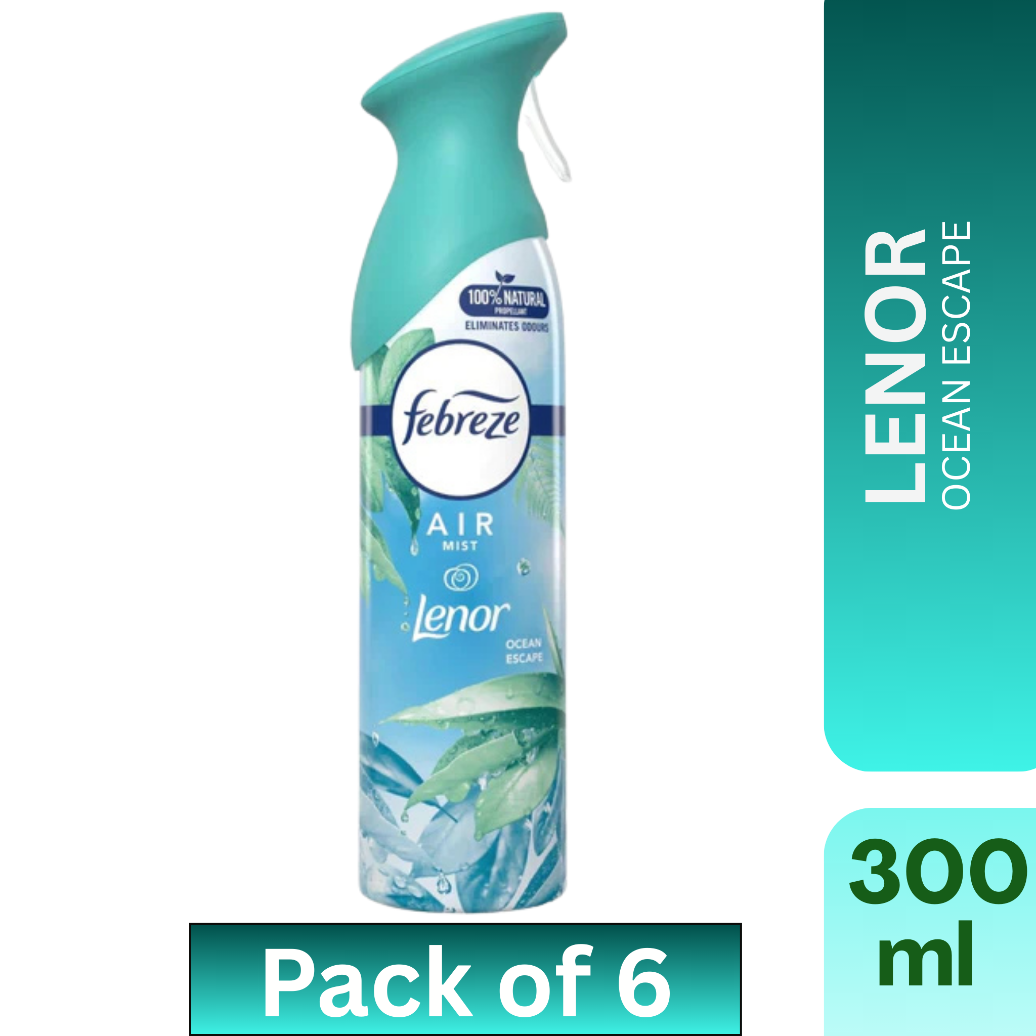 Febreze Air Freshener – Lenor Ocean Escape 300 ml (Pack of 6)
