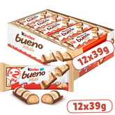 Kinder Bueno White Hazelnut Wafer Bars — Pack of 20 × 39g (2 Bars per pack)