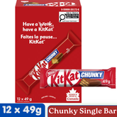 Kit Kat Chunky Single Milk Chocolate Wafer Bar — Pack of 12 × 49g