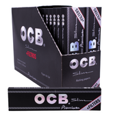 OCB Premium Black King Size Slim Rolling Papers + Filters – 32 Packs/Box