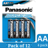 Panasonic Super Heavy Duty AA Carbon Zinc Batteries 12-Pack (48 Total) – Front Packaging View