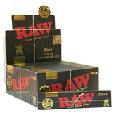 Display Box of RAW Classic Black King-Size Slim Rolling Papers 50 packs 32 Leaves per pack