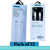 THUNDER BAY Item No. E-CA90148 Type-C to Lightning Fast Charging Data Cable (12 Packs)