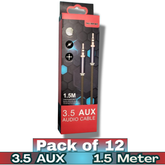 Thunder Bay 1.5 meter deluxe 3.5mm AUX audio cable pack of 12 for wholesale