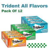 Trident Sugar-Free Chewing Gum – 12 Pack (All Flavors)