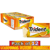 Trident Tropical Twist Flavour Sugar-Free Chewing Gum – 14 Pieces – Pack of 12