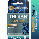 Trojan BareSkin Original Latex Condoms – 50% Thinner – Ultra-Thin Lubricated Protection – 3 Pack (Pack of 6)