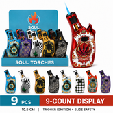 Soul Lighters Pistol-Grip Art-Print Jet Torch Lighter, 9 designs, 9-count display