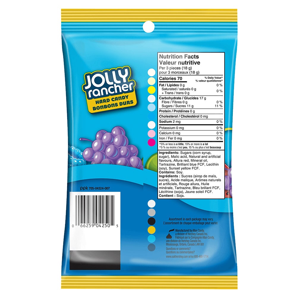 JOLLY RANCHER Original Hard Candy 198g – Back of Bag