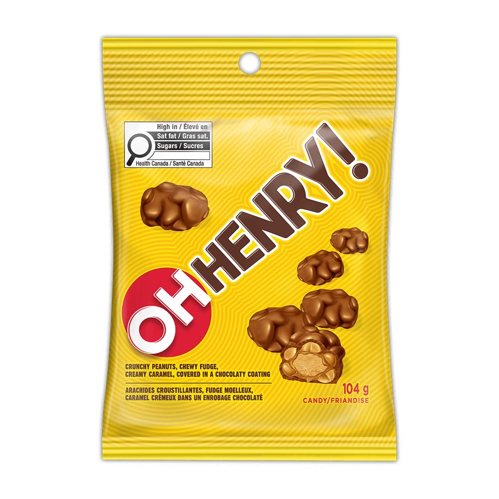 OH HENRY! Chocolatey Candy Bites 104g – Front of Bag