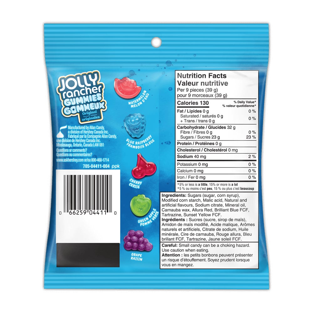 JOLLY RANCHER Gummies 182g – Back of Bag