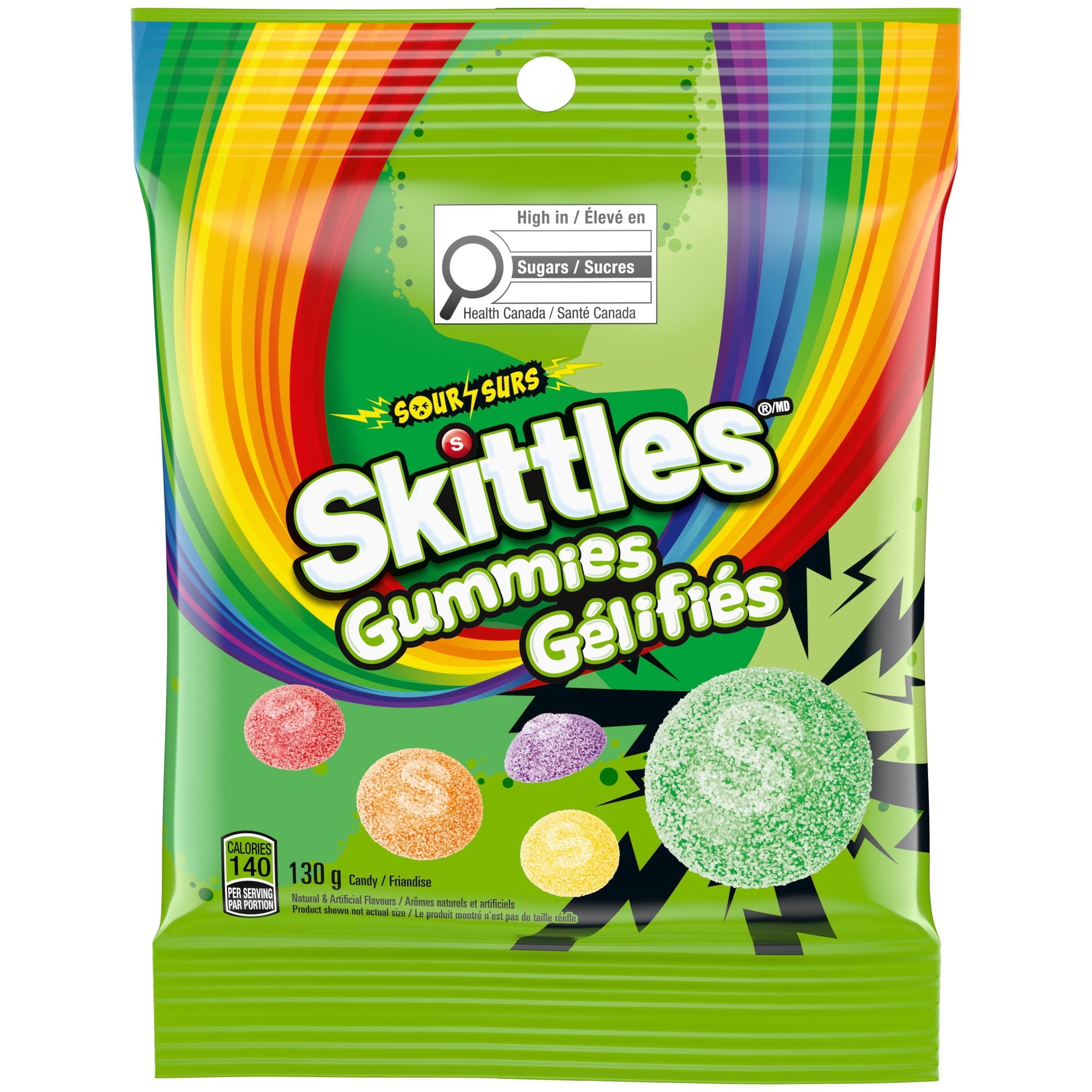 SKITTLES Sour Gummies 130g – Front View
