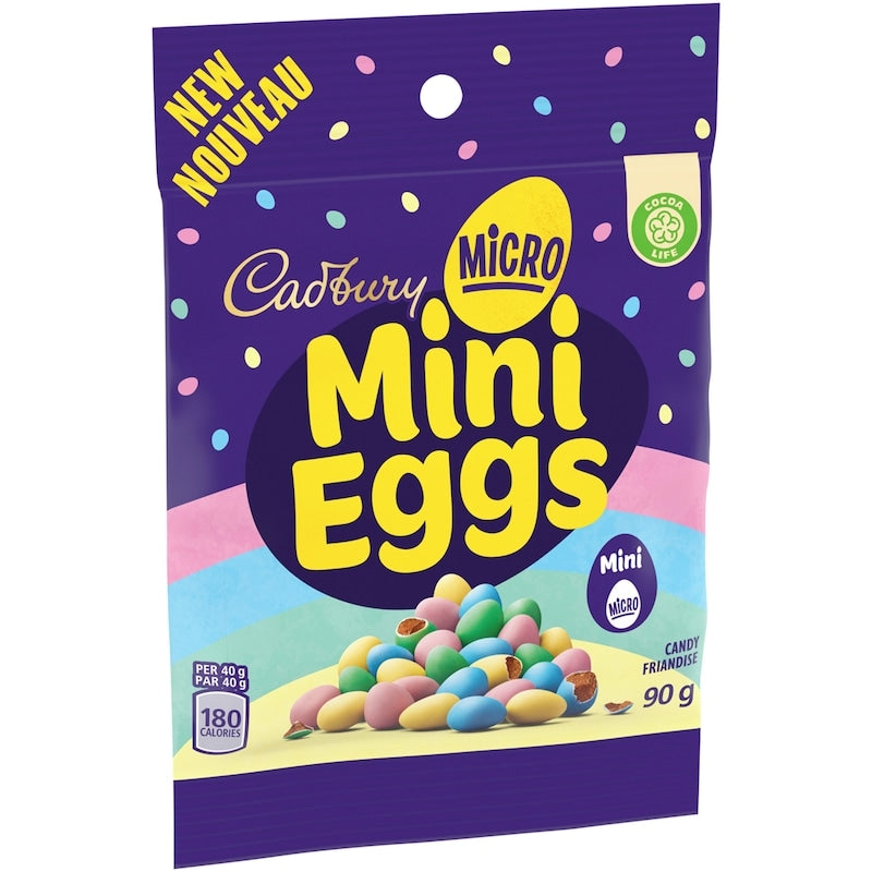 Cadbury Micro Mini Eggs 90g – Back of Bag