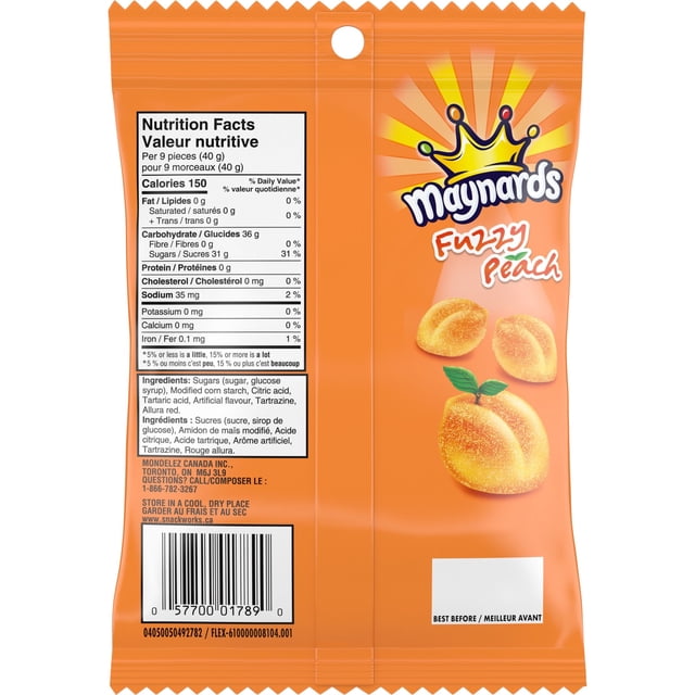 Maynards Fuzzy Peach 154g – Alt View 3