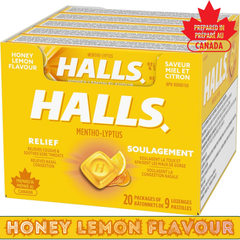 HALLS Mentho-Lyptus Cough Drops – Throat Relief Lozenges – 20 Packs of 9 per Tray | Multiple Flavours