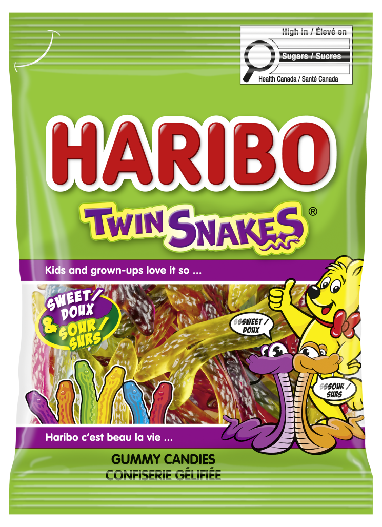 Haribo Twin Snakes Gummy Candy 150g – Official Canada Packaging