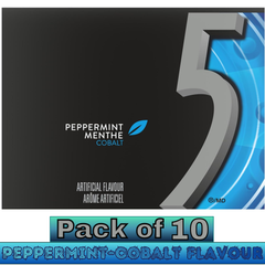 5 GUM Peppermint-Cobalt Flavour Sugar-Free Chewing Gum – 15 Sticks – Pack of 10