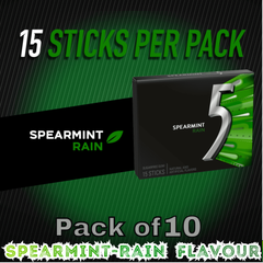 5 GUM Assorted Flavour Sugar-Free Chewing Gum – 15 Sticks per Pack – Pack of 10