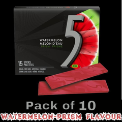 5 GUM Assorted Flavour Sugar-Free Chewing Gum – 15 Sticks per Pack – Pack of 10