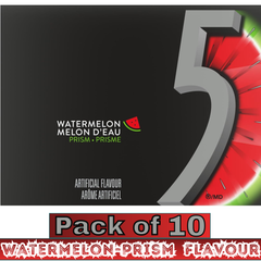 5 GUM Watermelon-Prism Electric Flavour Sugar-Free Chewing Gum – 15 Sticks – Pack of 10