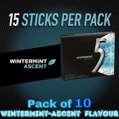 5 GUM Wintermint-Ascent Flavour Sugar-Free Chewing Gum – 15 Sticks – Pack of 10