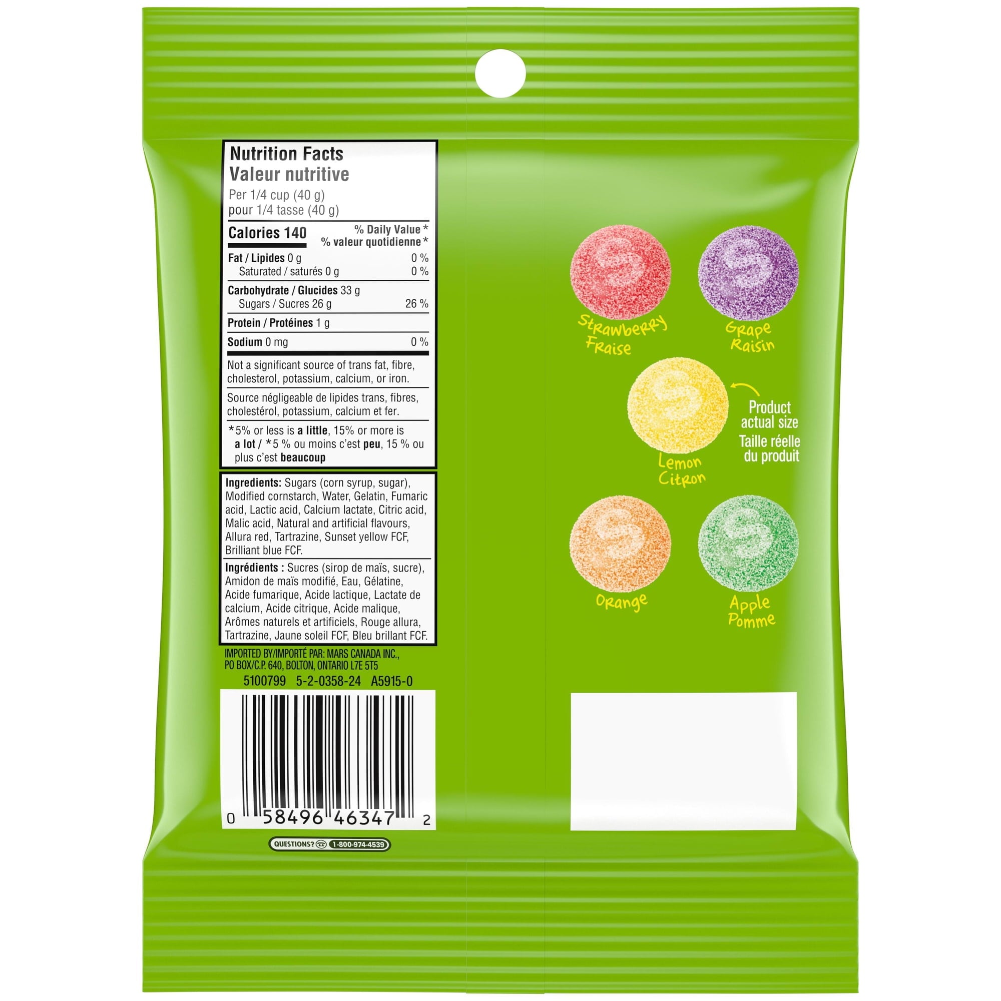 SKITTLES Sour Gummies 130g – Alt View 1
