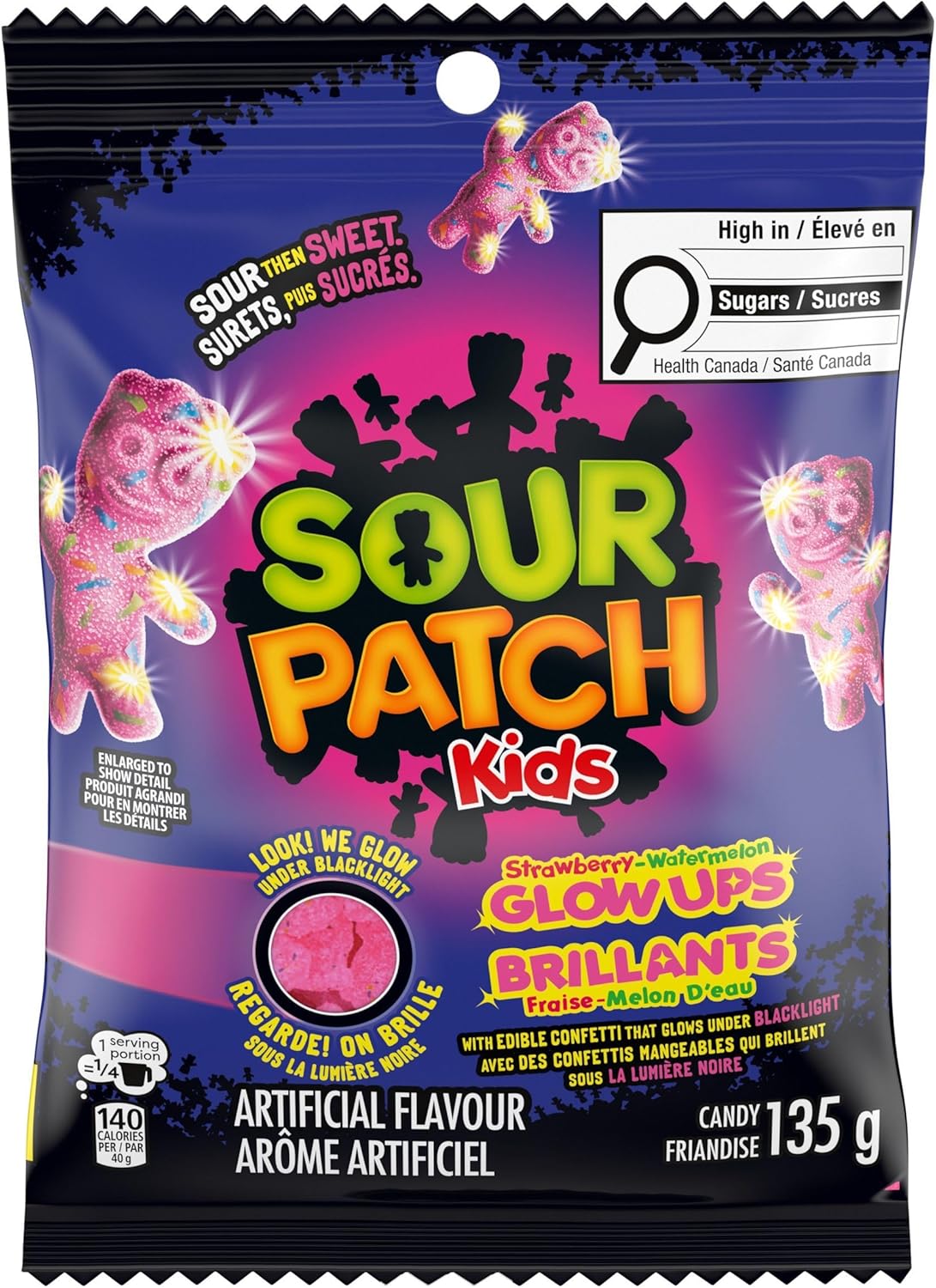 SOUR PATCH KIDS Glow Ups Strawberry-Watermelon 135g – Front View