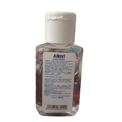 Back side view of AIKEN Antibacterial Hand Sanitizer 60ml Bottle – Instant Protection, Quick Drying & Non-Sticky Formula