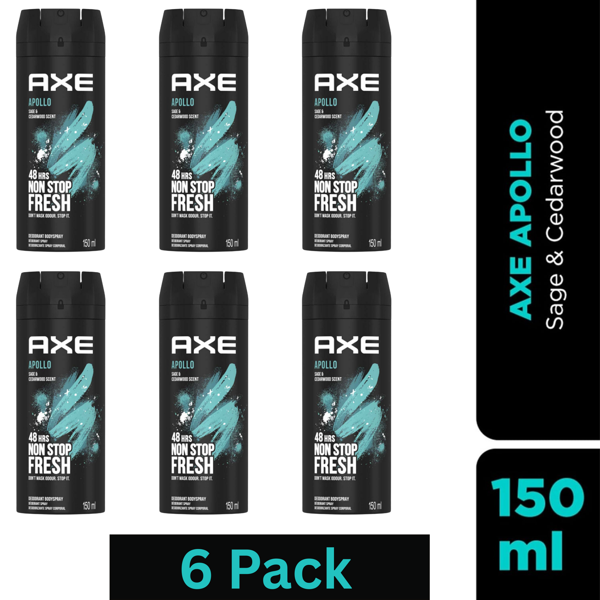 AXE Apollo Sage & Cedarwood Deodorant Body Spray 150ml – 48HR Freshness for Men
