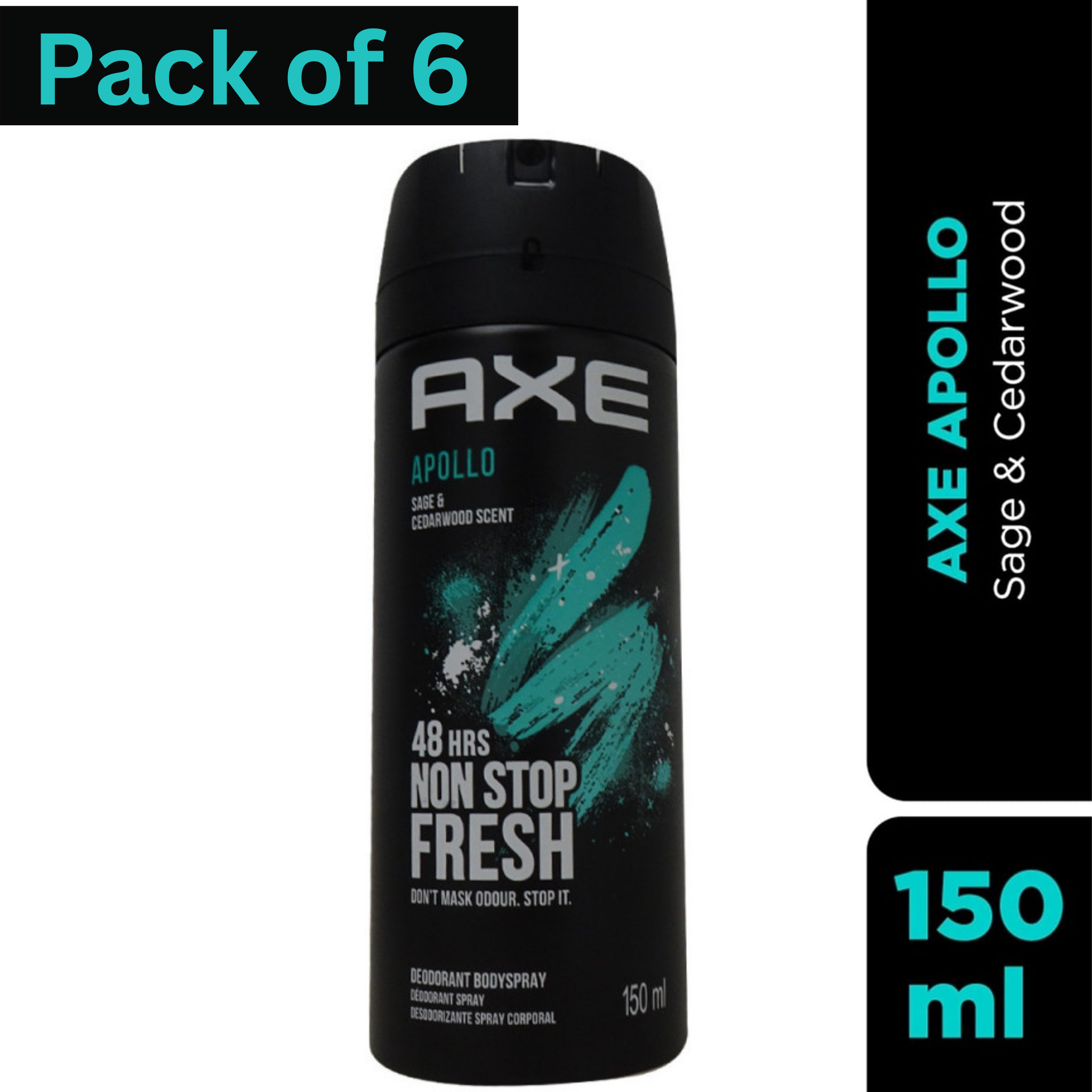 AXE Apollo Sage & Cedarwood Deodorant Body Spray 150ml – 48HR Freshness for Men