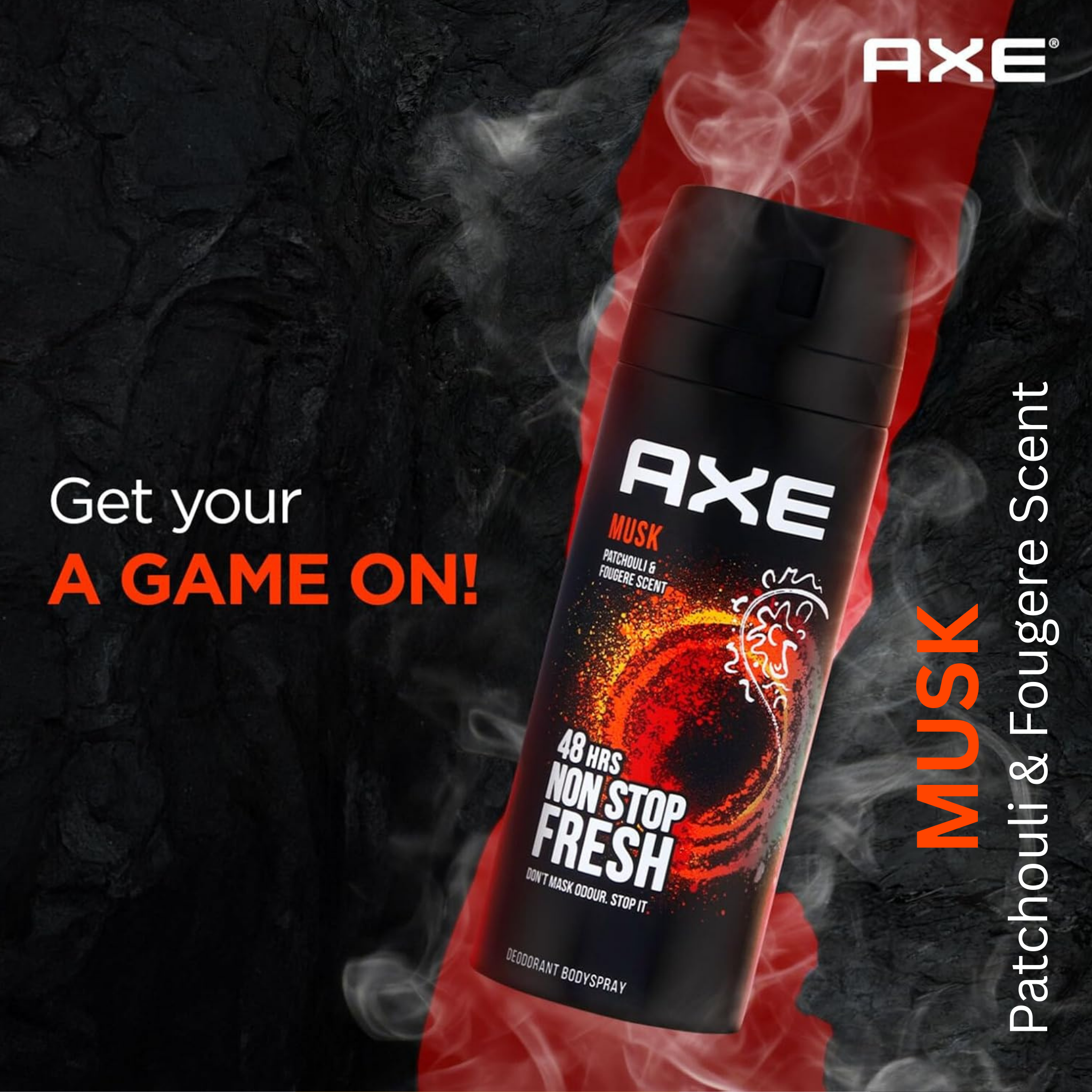 AXE Musk Deodorant Body Spray for Men 150ml Can – Pack of 6 – Patchouli & Fougere Scent