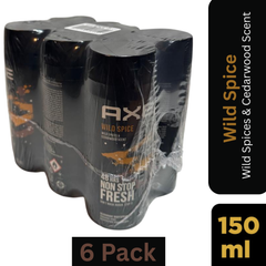 Wholesale Pack of 6 – AXE Wild Spice Deodorant Body Spray for Men 150ml