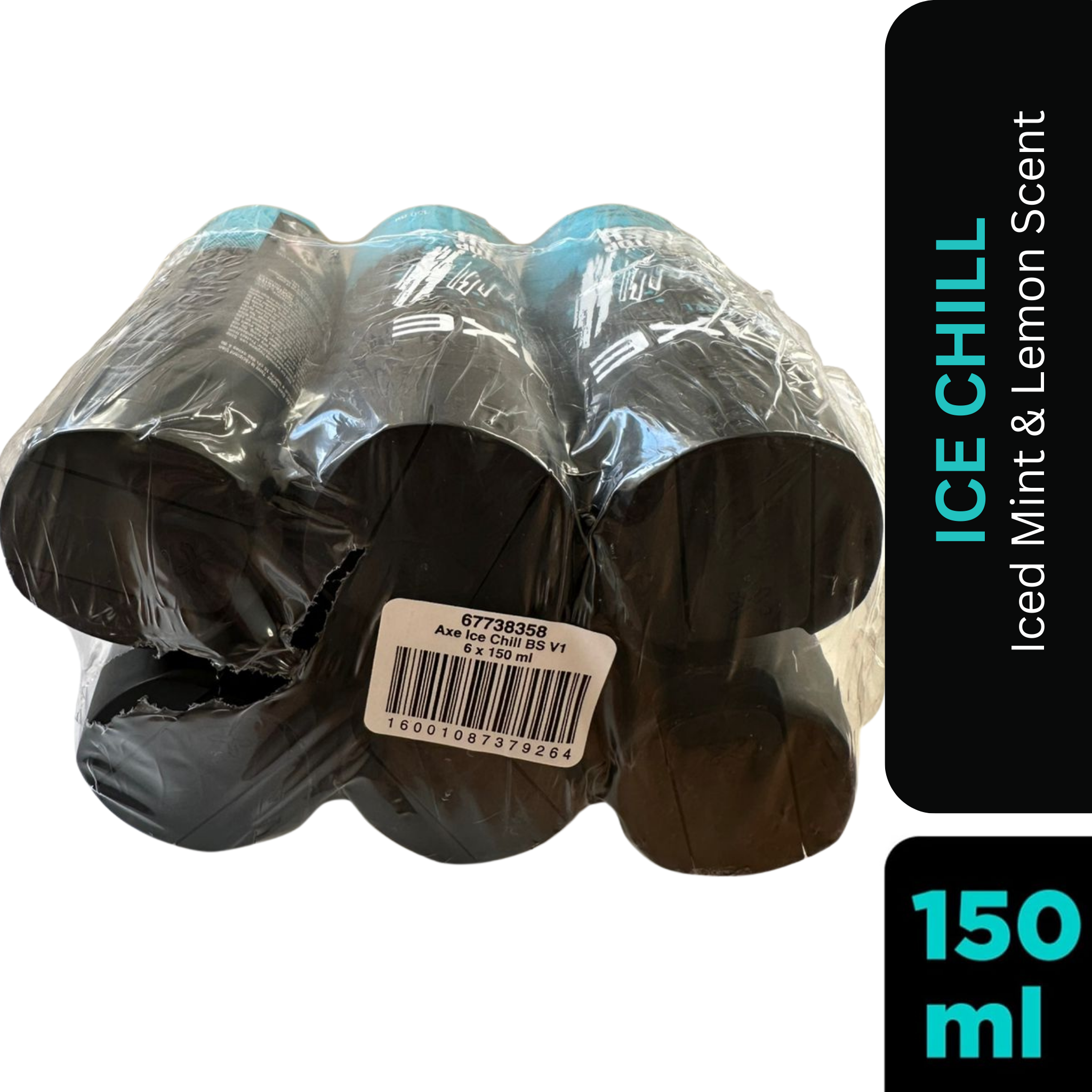 AXE Ice Chill Deodorant Body Spray for Men – 150ml Can Pack of 6