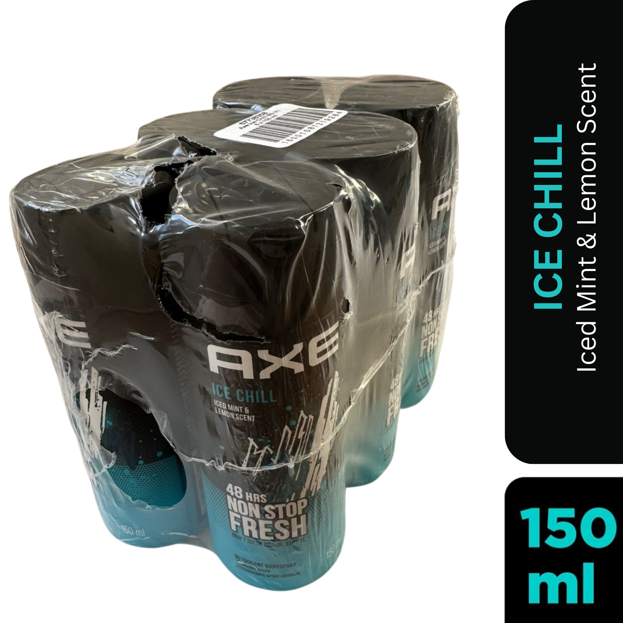 AXE Ice Chill Deodorant Body Spray for Men – 150ml Can Pack of 6