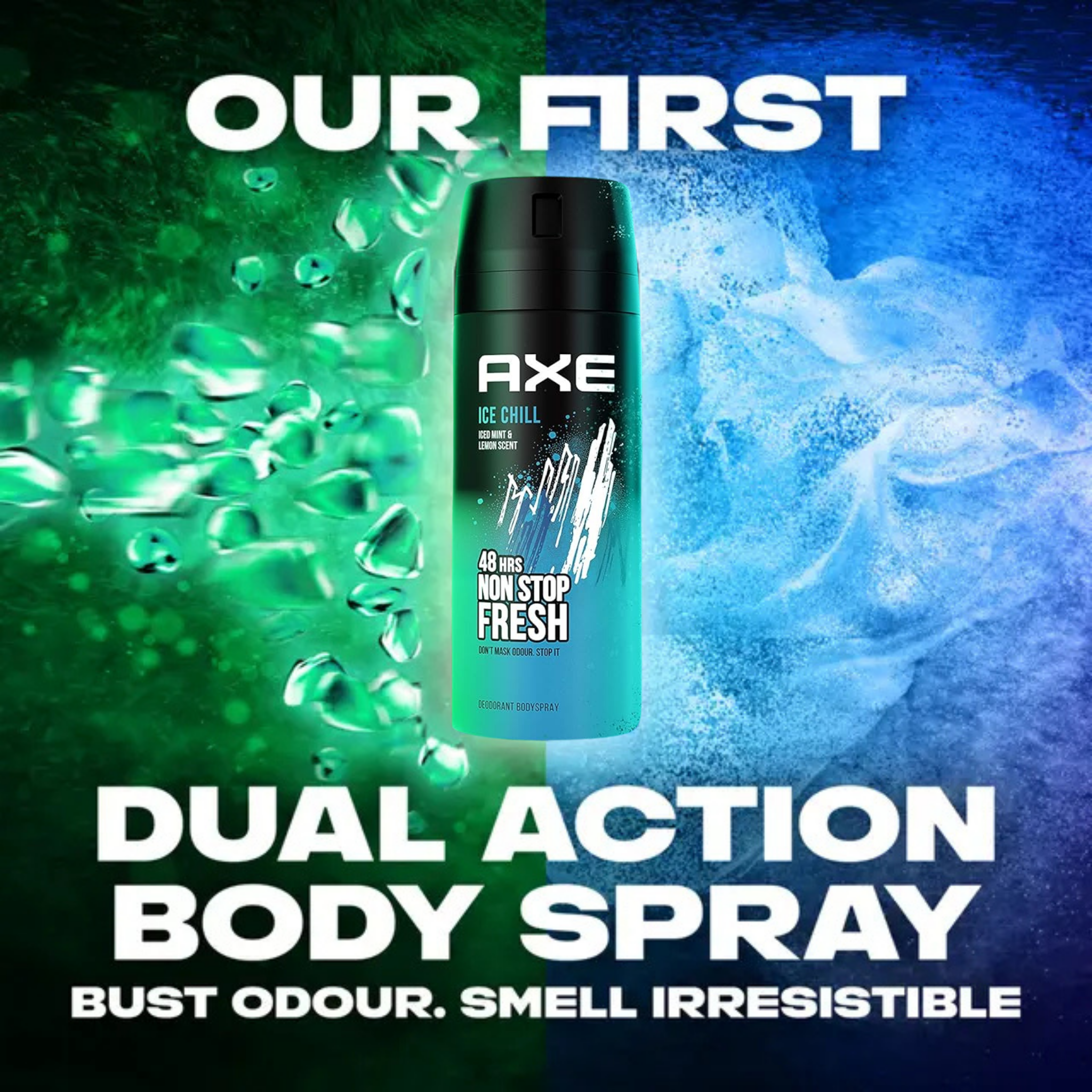 AXE Ice Chill Deodorant Body Spray for Men – 150ml Can Pack of 6