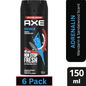 AXE Adrenalin Deodorant Body Spray for Men – Mandarin & Sandalwood – 150ml Can (Pack of 6)