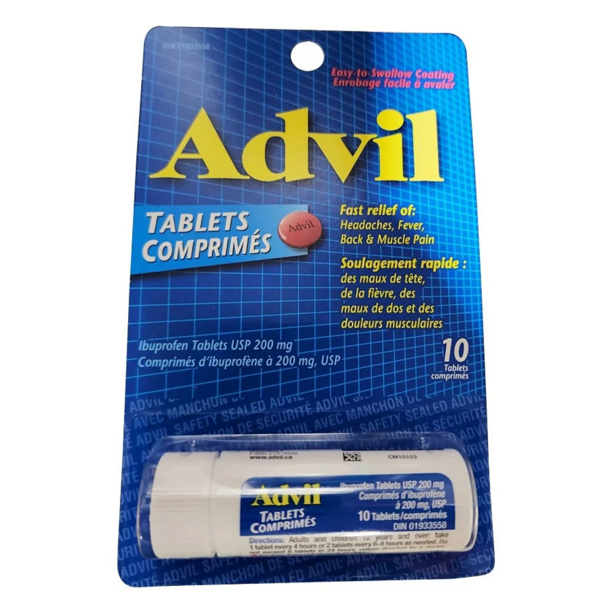 Advil Ibuprofen 200mg Tablets – 10 Tablet Pack